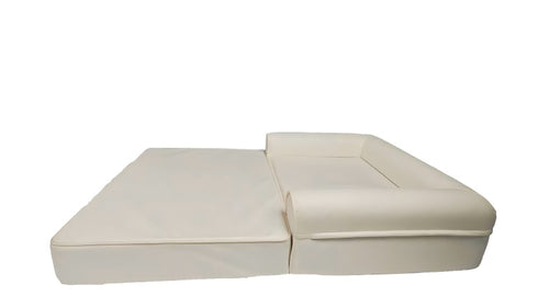 The Lifetime Convert-a-Sofa Dog Bed – Tech-Leather Performance Fabric & CertiPUR-US® Memory Foam