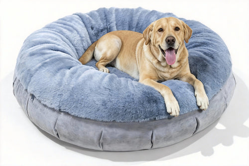 Faux Fur Round Donut Cuddler Dog Bed