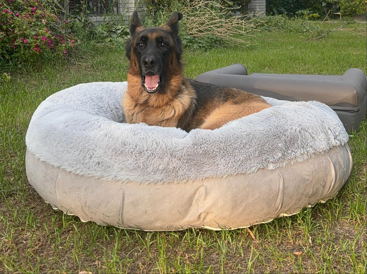 Faux Fur Round Donut Cuddler Dog Bed