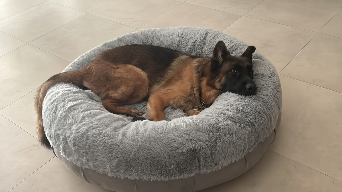 Faux Fur Round Donut Cuddler Dog Bed
